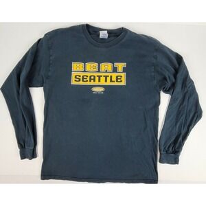 Smack Apparel Shirt Mens Large Navy Blue Beat Seattle Super Bowl XL Graphic Tee‎